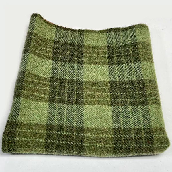 Green Plaid Wool Fabric