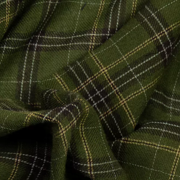 Green Wool Plaid Fabric