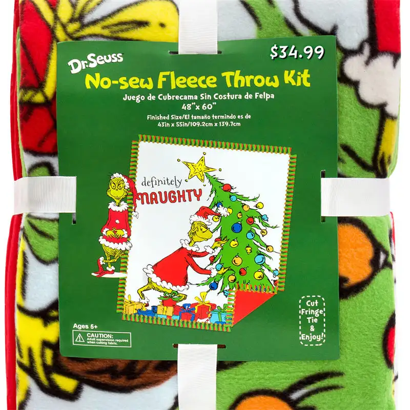 Grinch fleece fabric by the yard