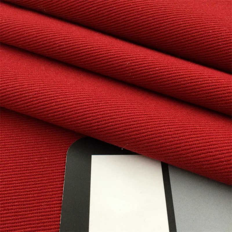 Heavy weight red Twill fabric