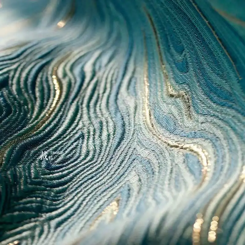 High end ocean waves quilt fabric luxurious