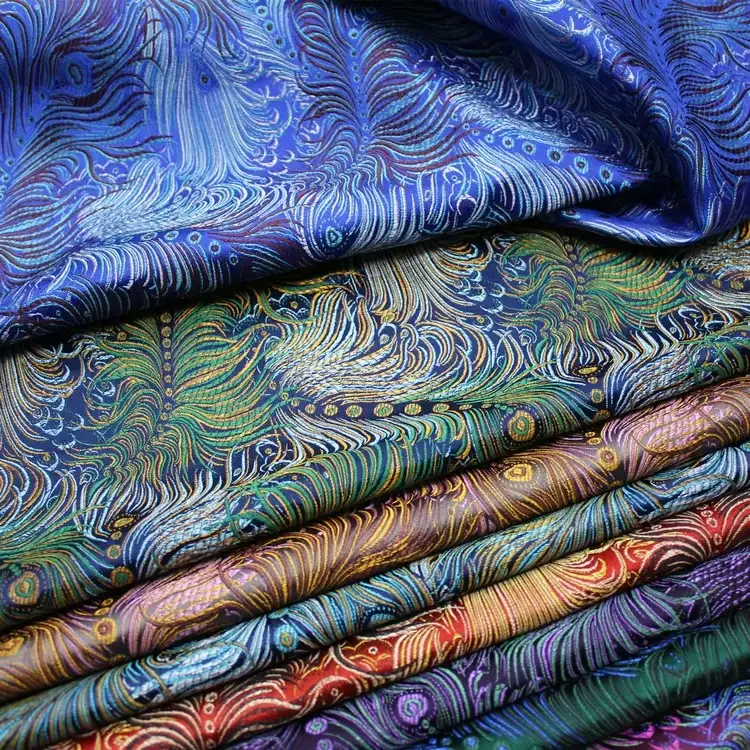 Luxury high end treasure peacock quilting fabric 2