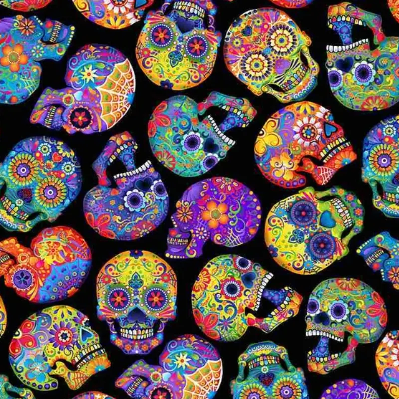Neon Sugar Skull Fabrics