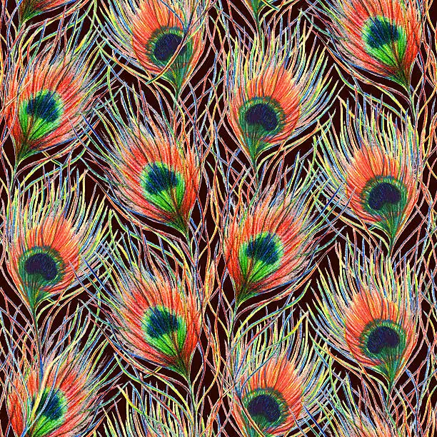 Painted Peacocks Multi Color from Sold by the Half Yard