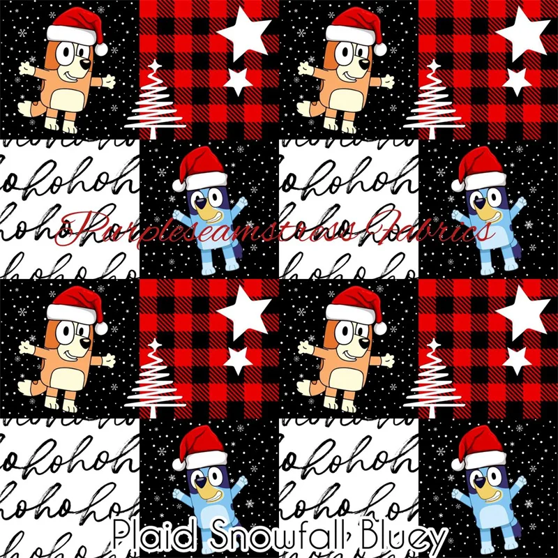 Plaid Bluey Fleece Fabric