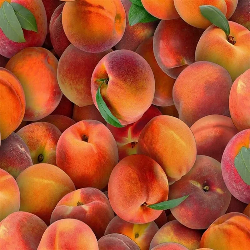 Realistic Peach Prints Fabric