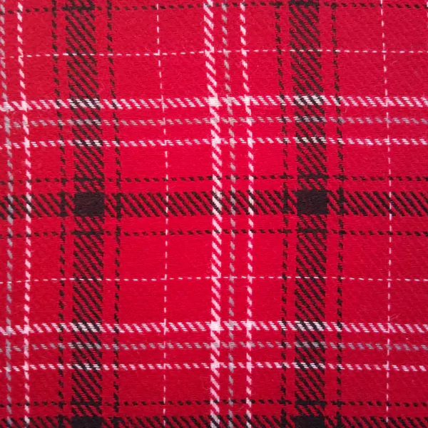 Red Plaid Wool Fabric