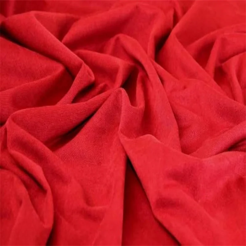 Stretch red twill fabric