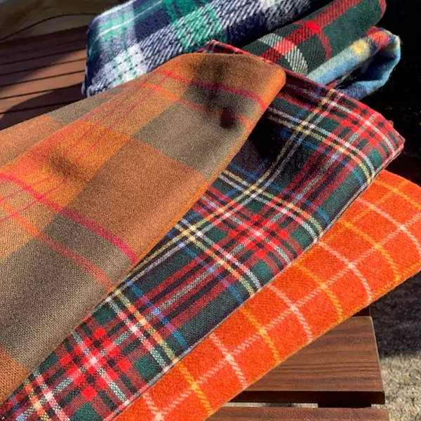 Vintage Wool Plaid Fabric