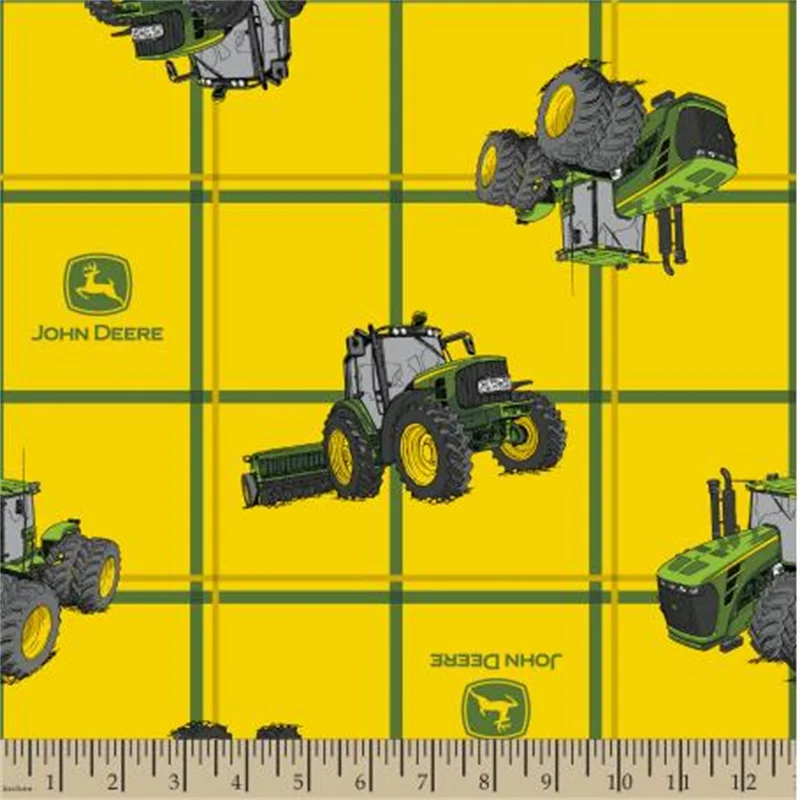 Yellow John Deere Fleece Fabric