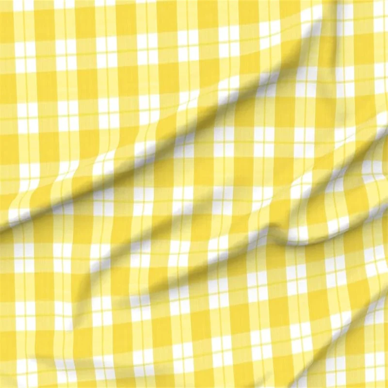 Yellow Plaid Fleece Fabric