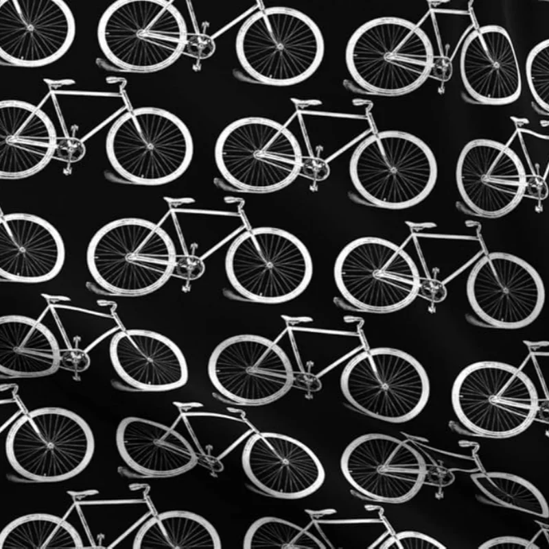 black bicycle quilt fabric