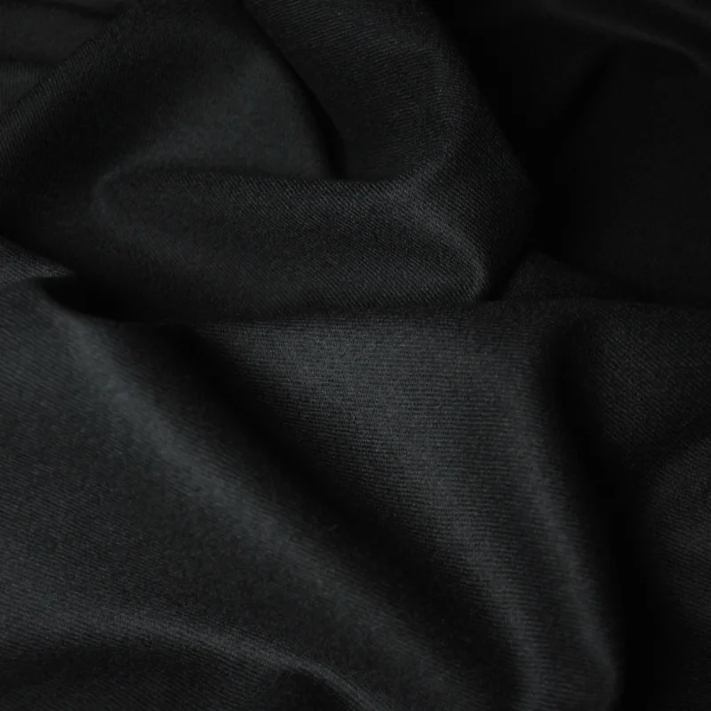 black wool flannel fabric