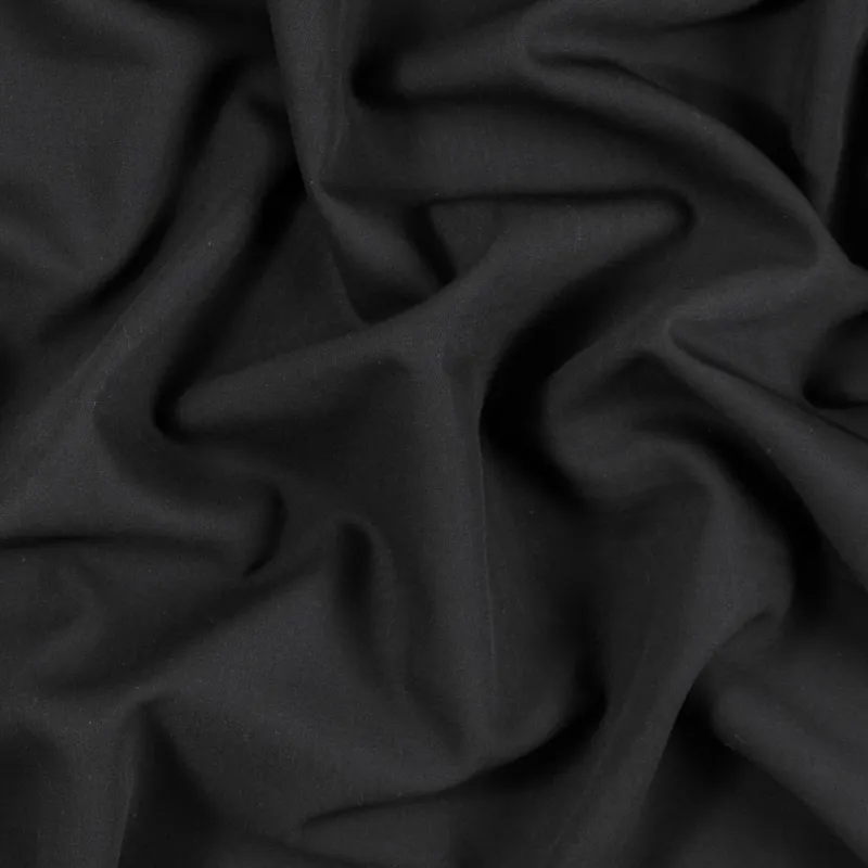 black wool gabardine fabric