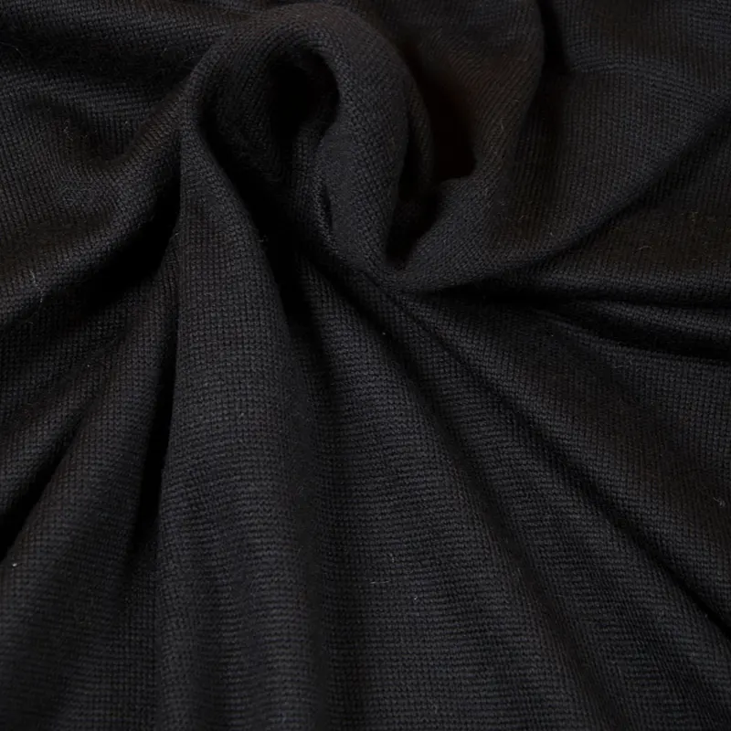 black wool jersey fabric