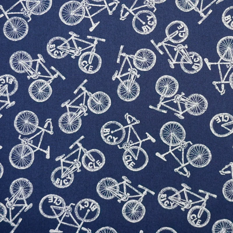 blue bicycle quilt fabric