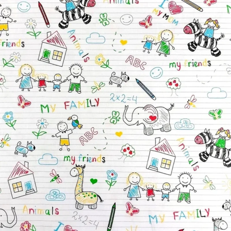 children's day quilting fabric with words