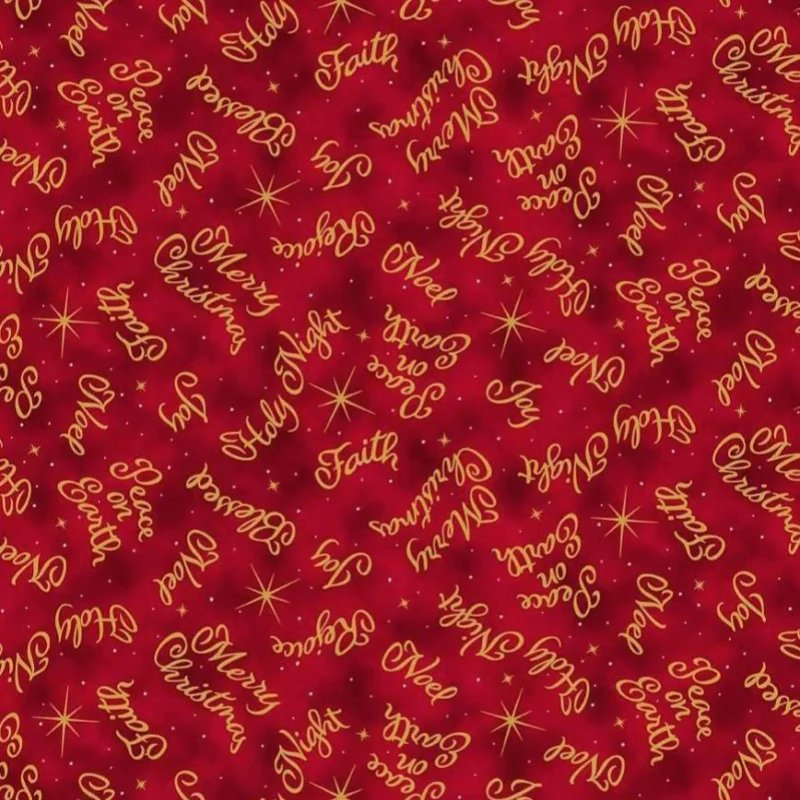 christmas quilting fabric with words