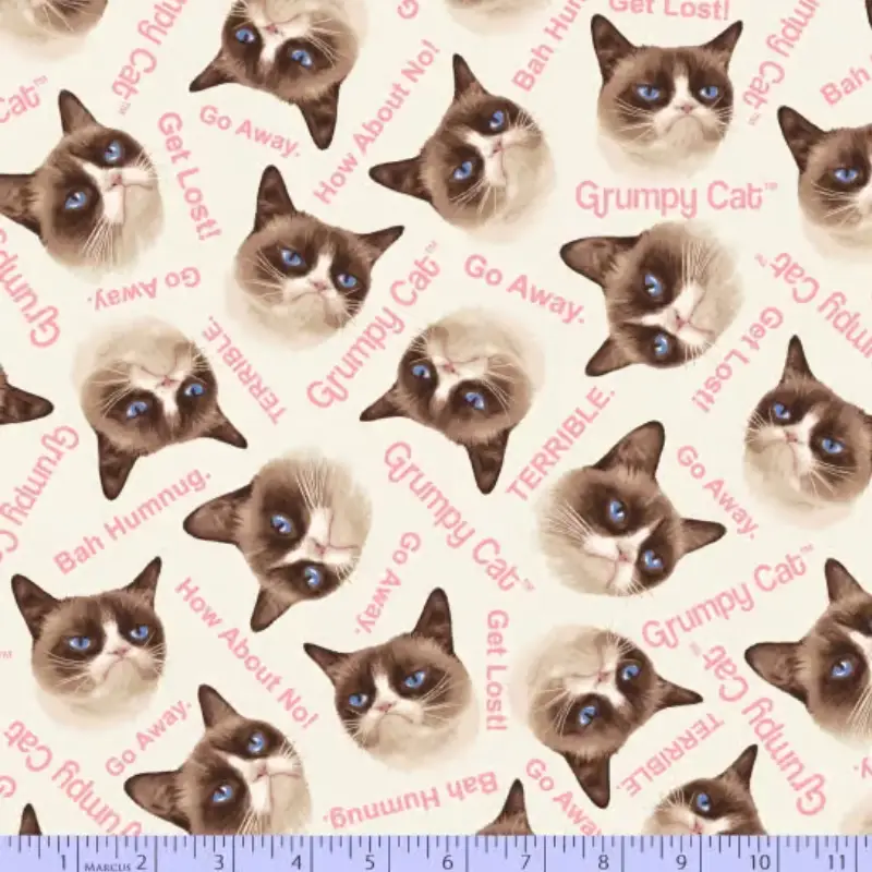 grumpy cat fleece fabric