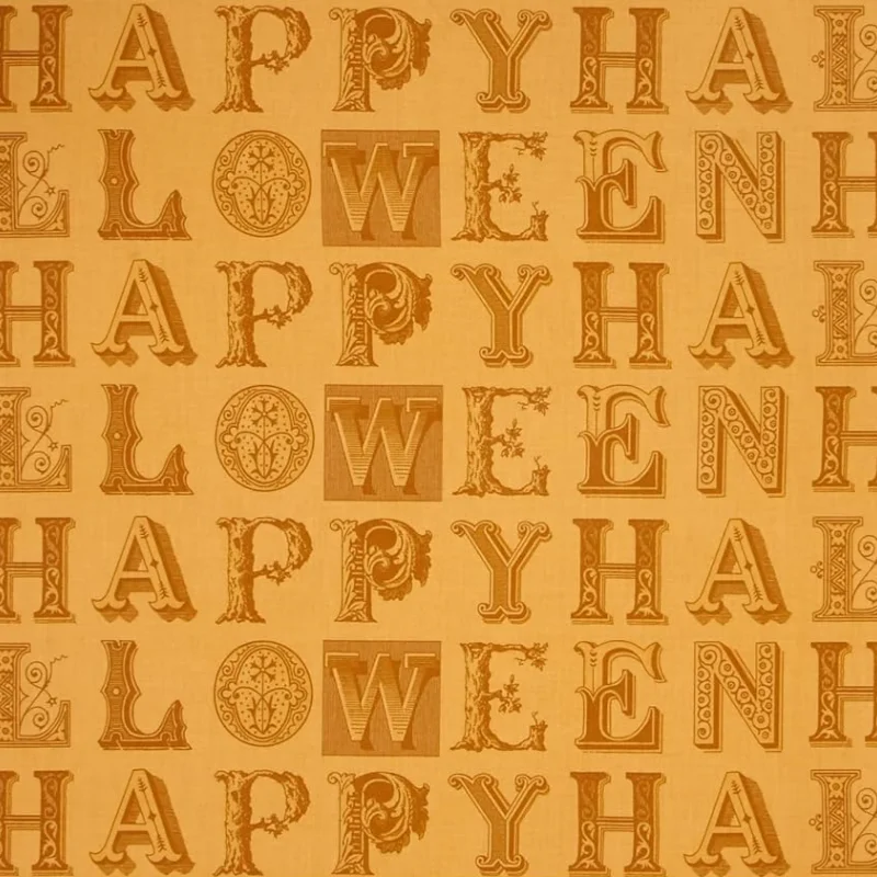 halloween quilting fabric with words