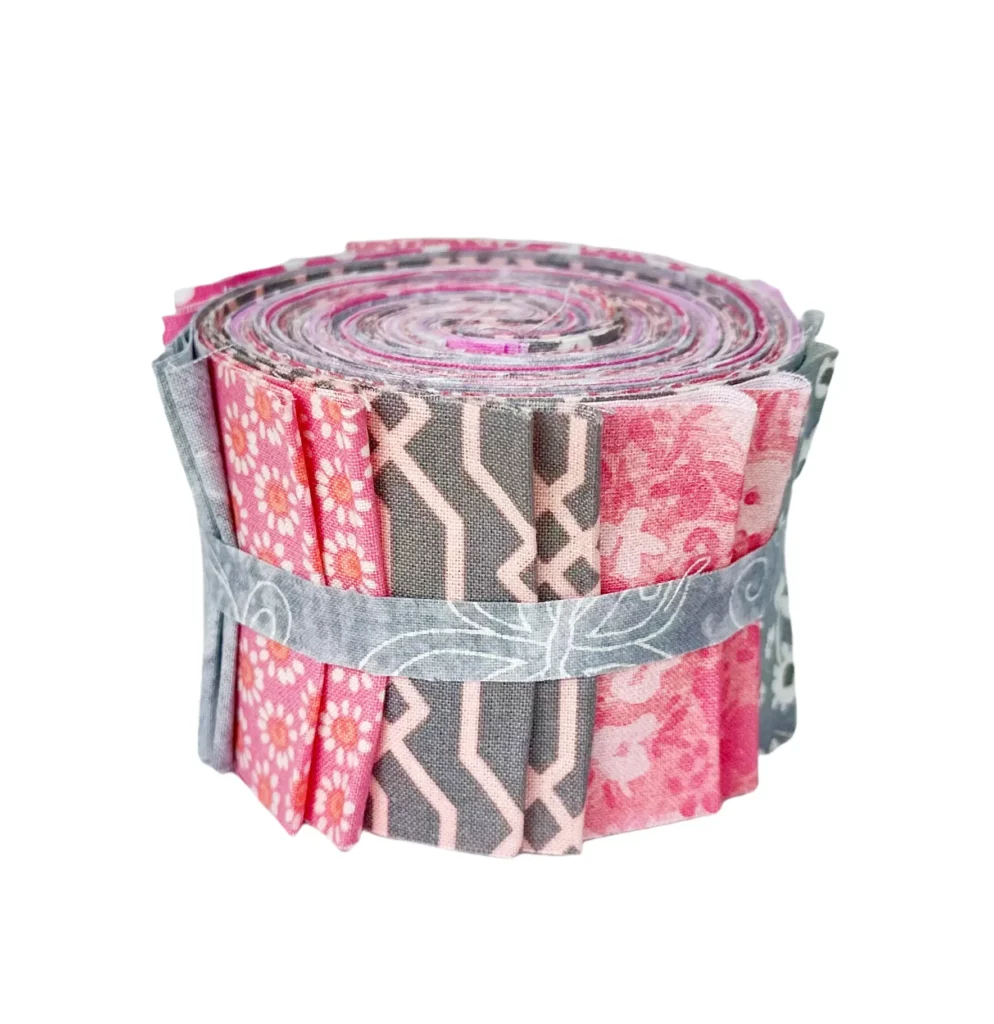 pink and grey jelly roll fabric