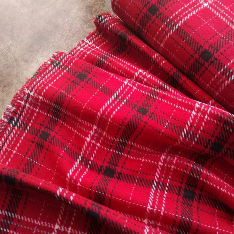 plaid wool flannel fabric