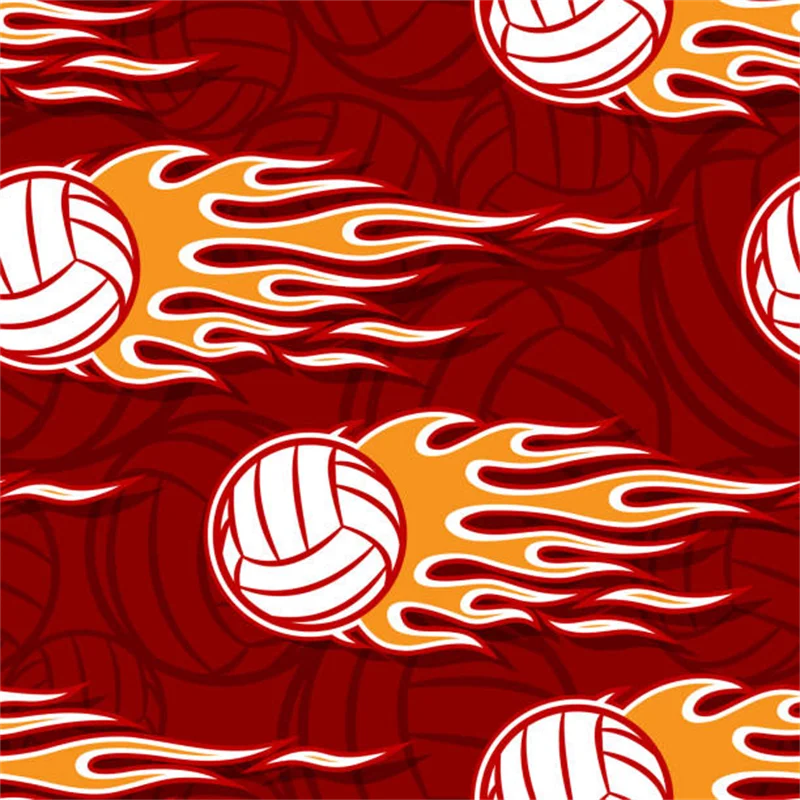 red volleyball fleece fabric