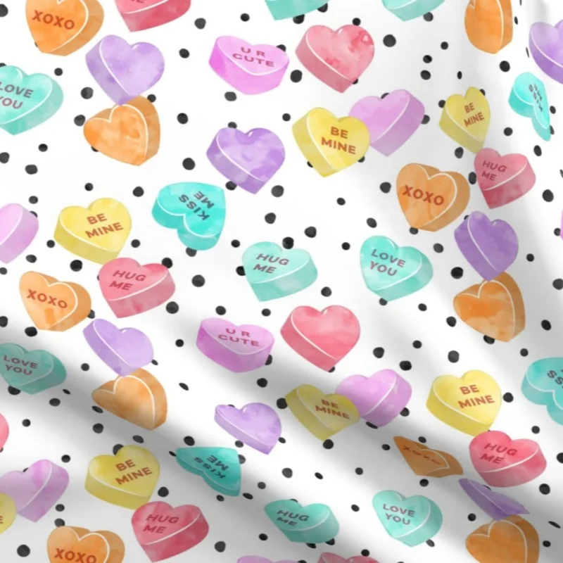 valentine's day quilting fabric with words