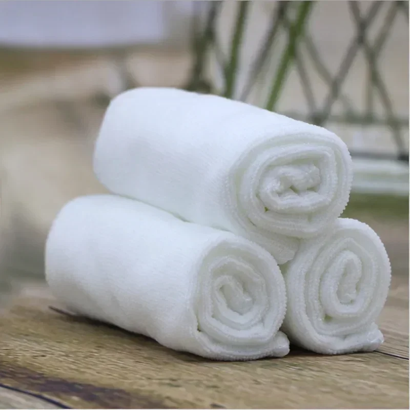 100 Premium White Microfiber Face Towels Soft Absorbent