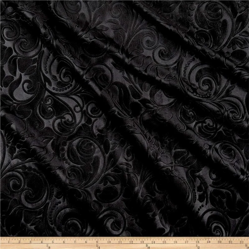 Black Crushed Velvet Fabric