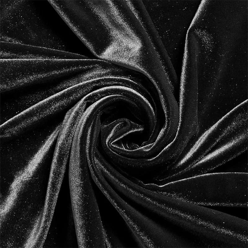 Black Stretch Velvet Fabric