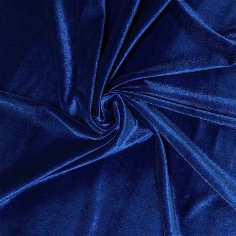 Blue Crushed Velvet Fabric