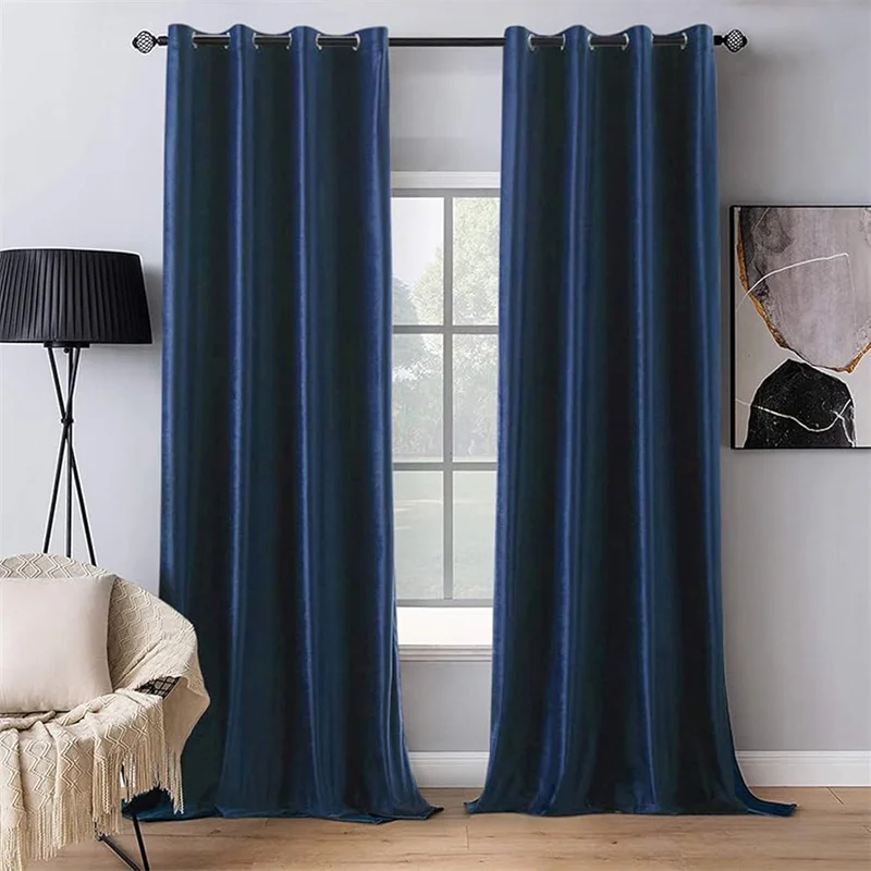 Blue Velvet Curtain Fabric