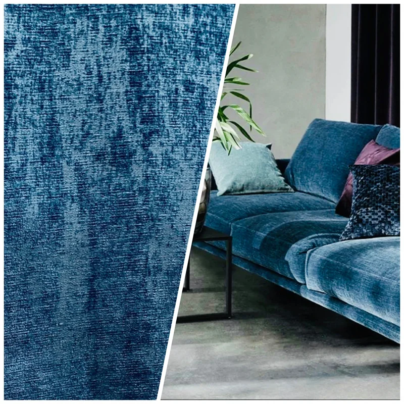 Blue Velvet Upholstery Fabric