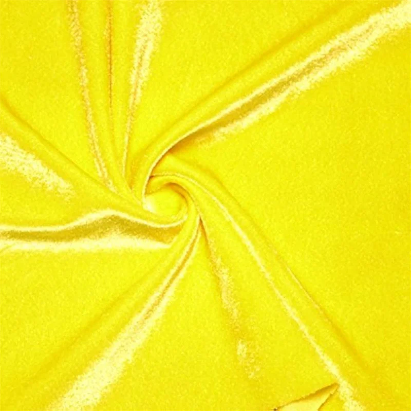 Bright Yellow Velvet Fabric