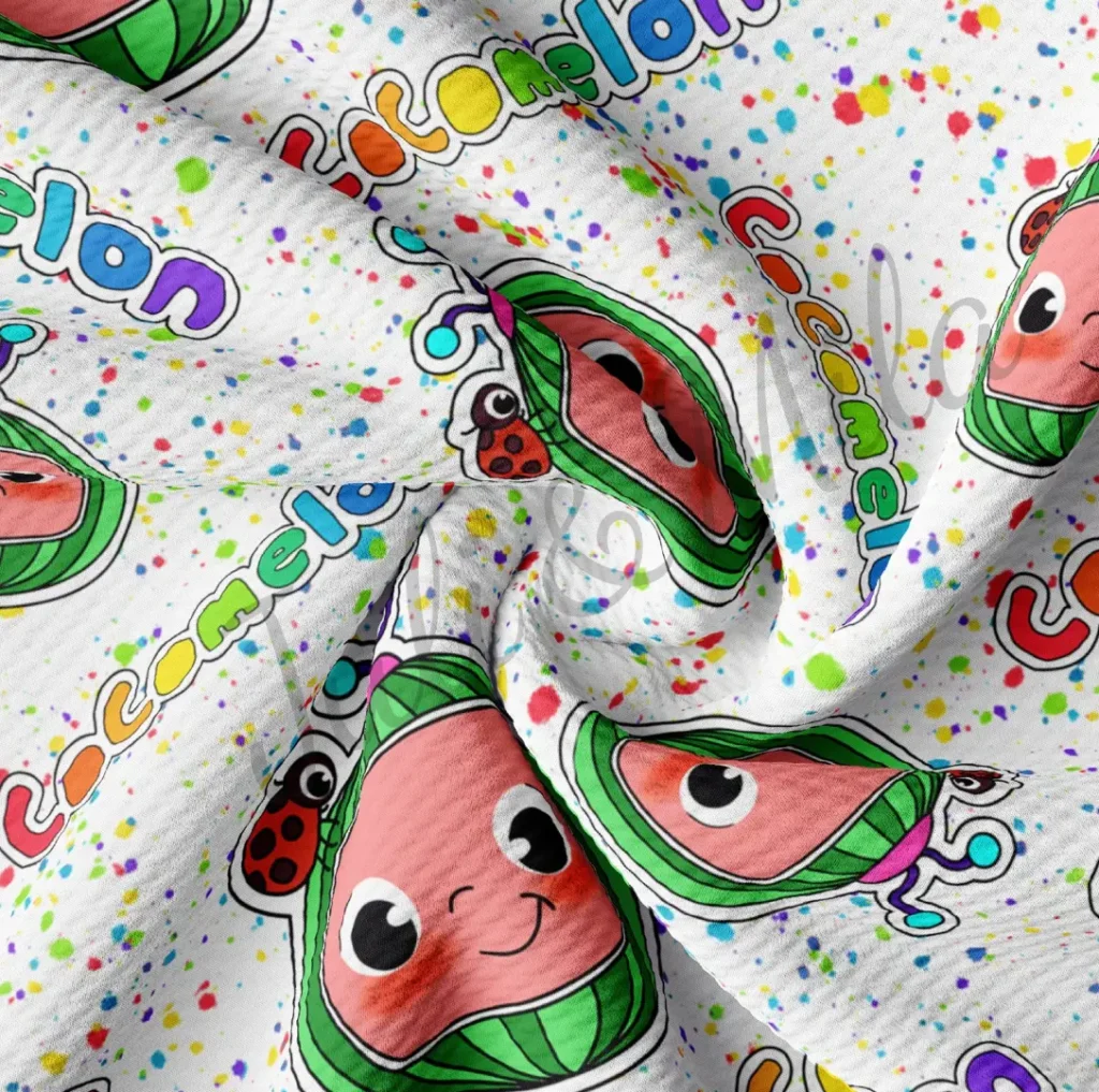 Cocomelon scrubby fleece fabric
