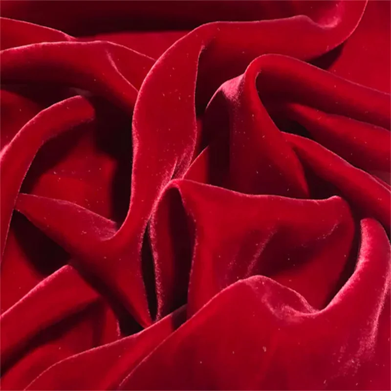 Crimson Red Velvet Fabric