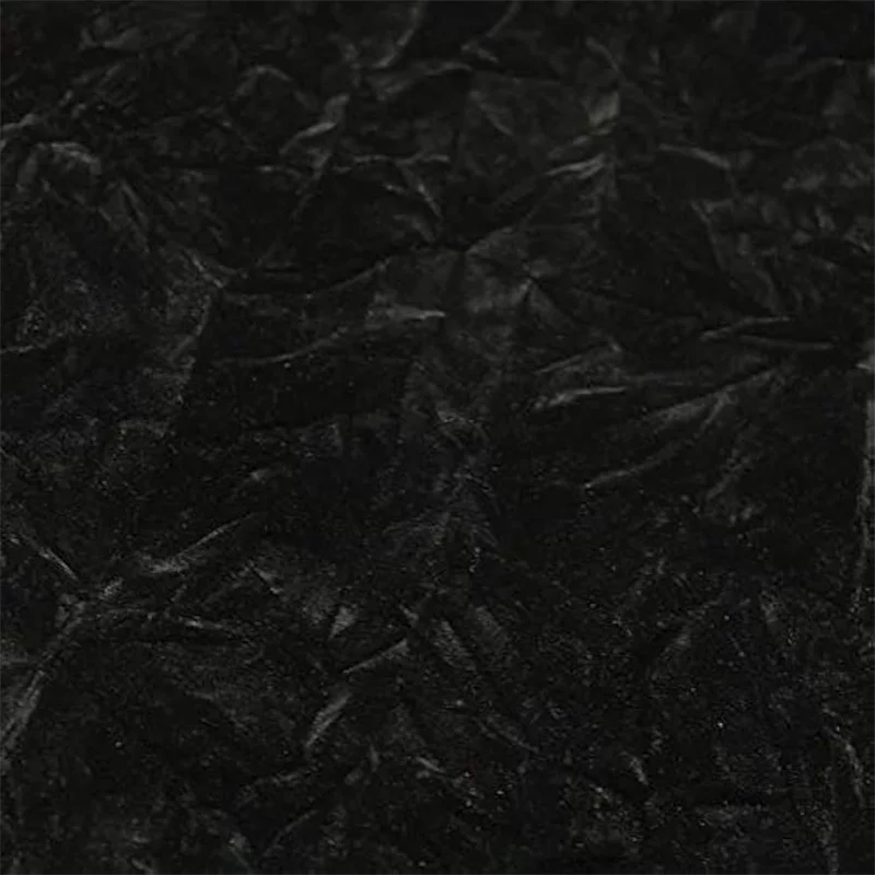 Crushed Black Velvet Fabric