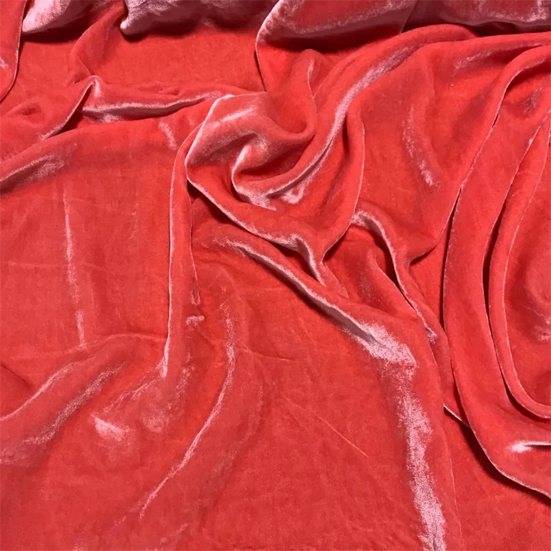 Crushed Coral Velvet Fabric