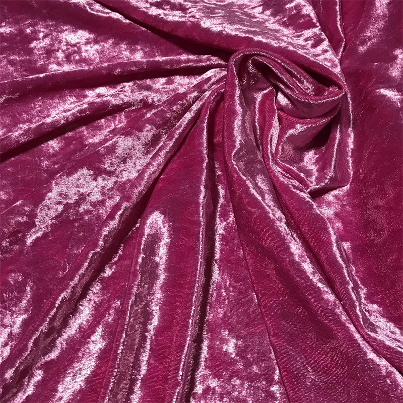 Crushed Polyester Velvet Fabric