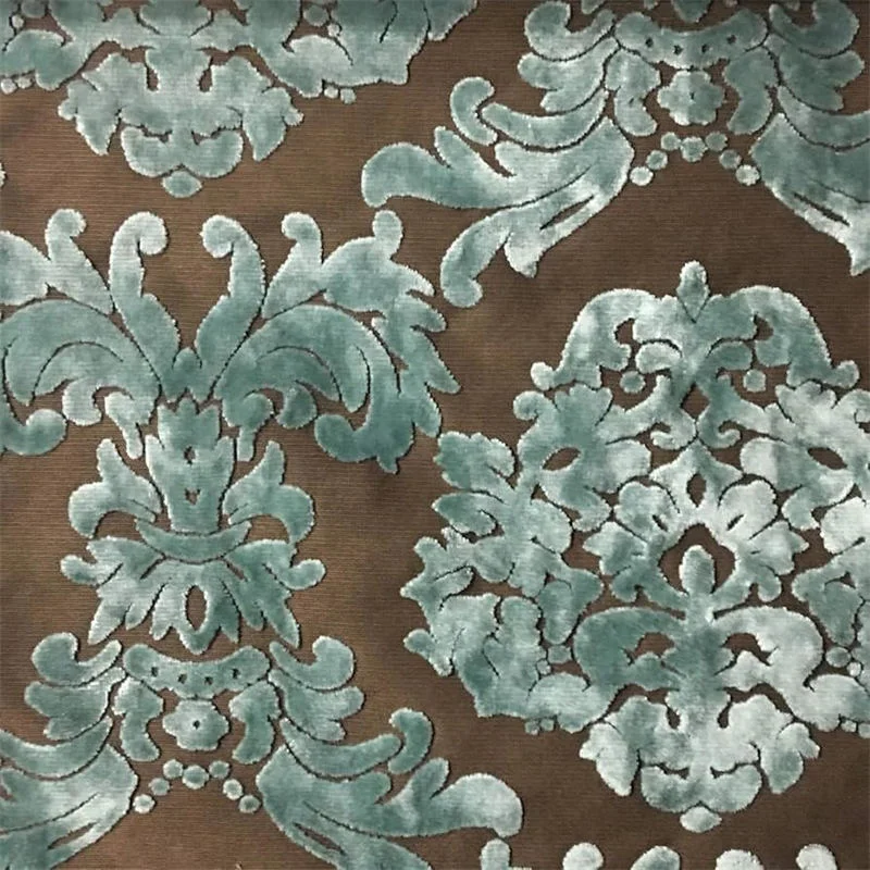 Damask Burnout Velvet Fabric