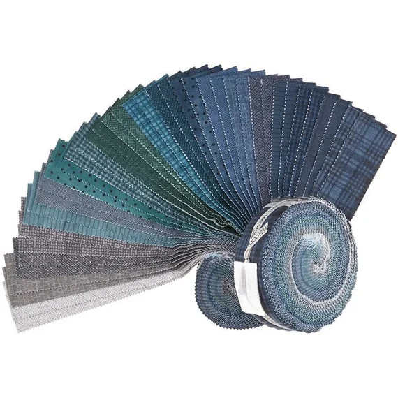 Flannel blue jelly roll fabric