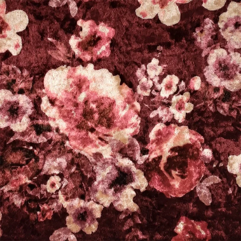 Floral Crushed Velvet Fabric