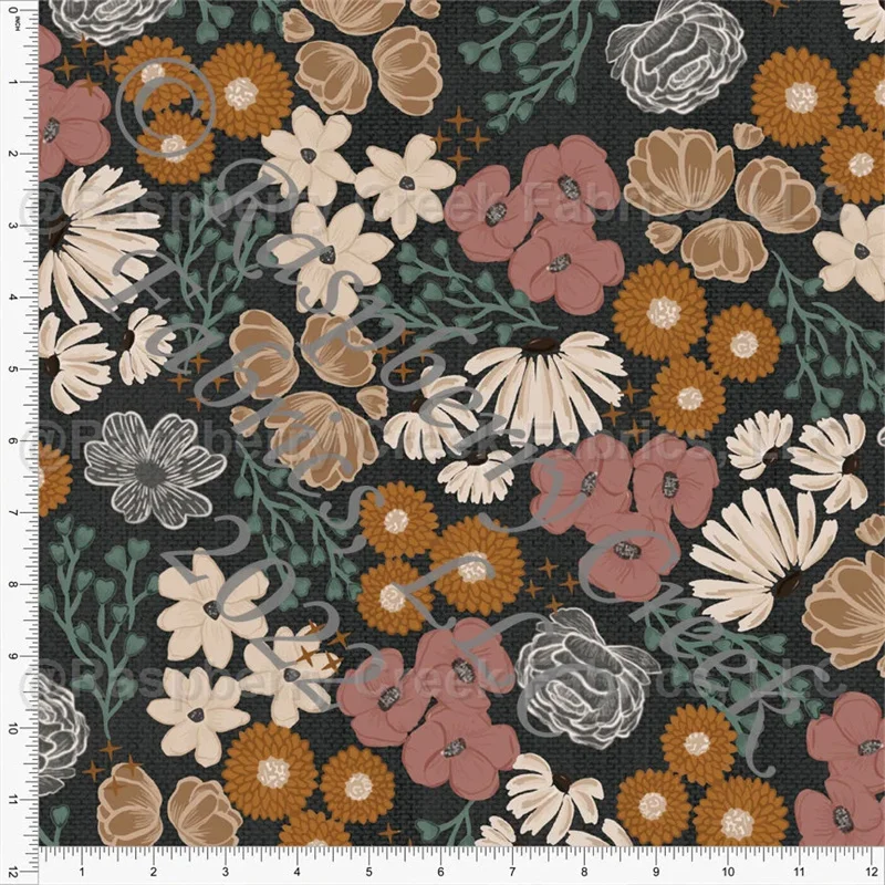 Floral Pattern Interlock Knit Print Fabric