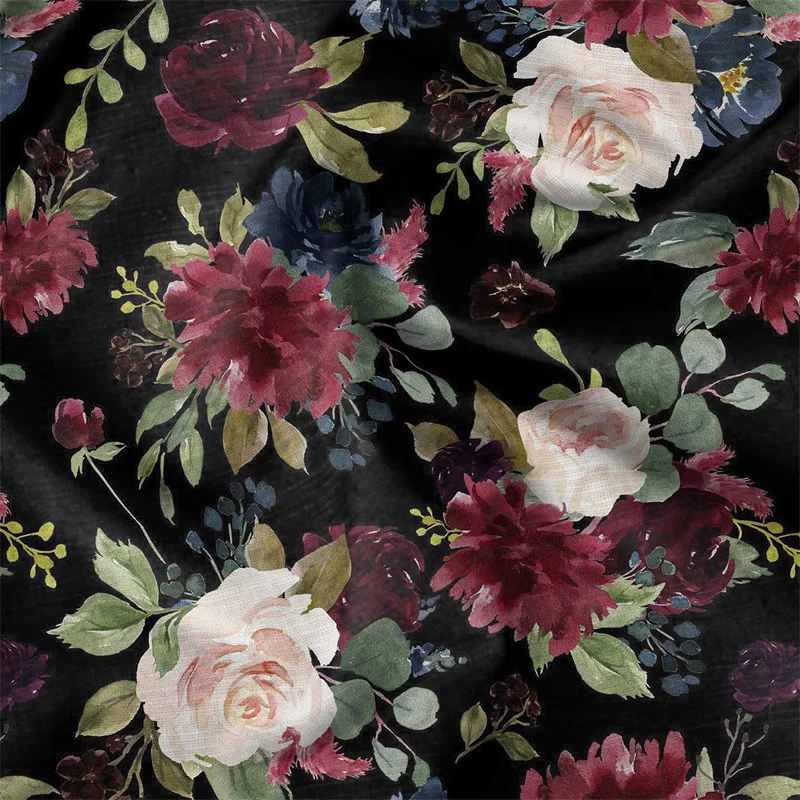 Floral Printed Velvet Fabric