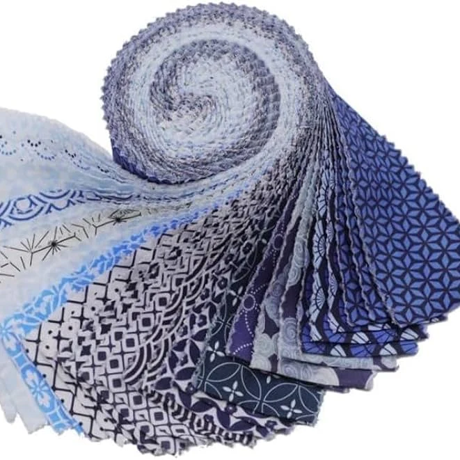 Geometric Blue Jelly Roll Fabric