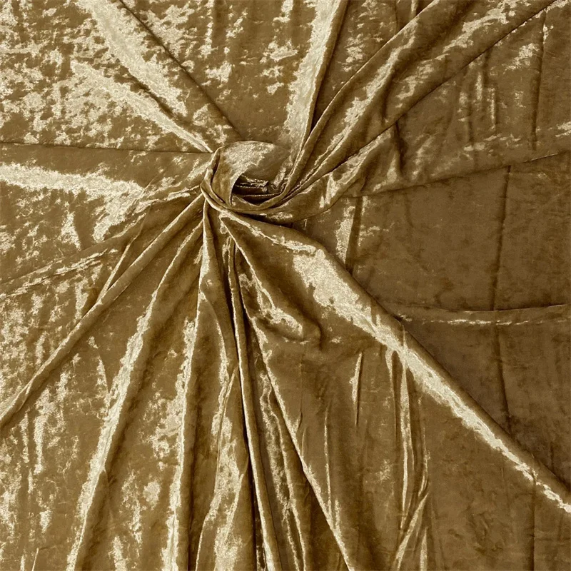 Gold & Silver Crushed Velvet Fabric