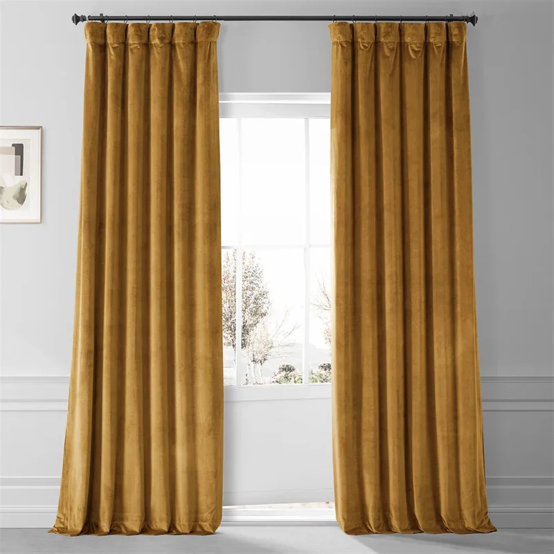 Gold Velvet Curtain Fabric