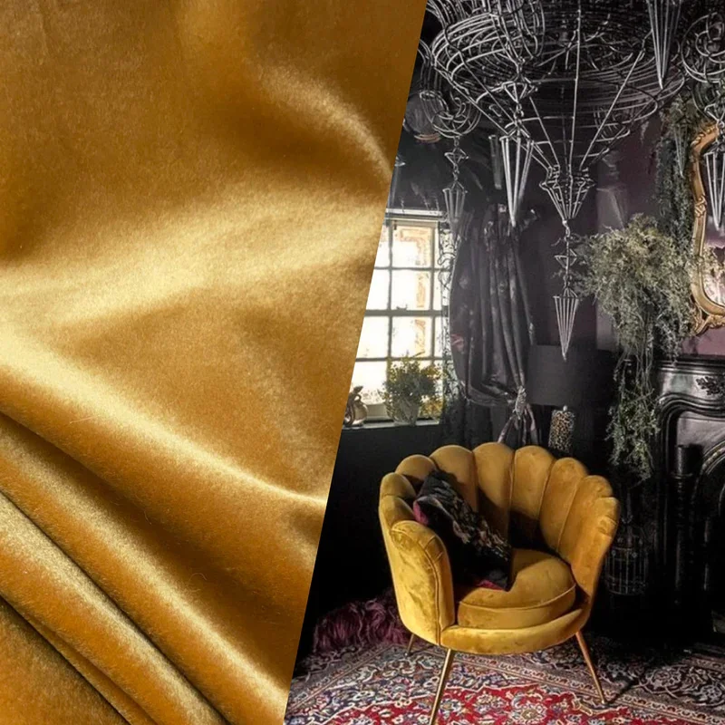 Gold Velvet Upholstery Fabric