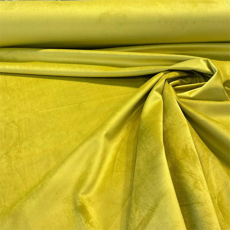 Green Gold Velvet Fabric